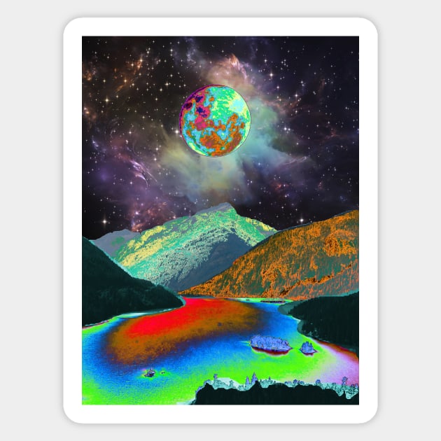 Psychedelic Landscape Sticker by Cajuca